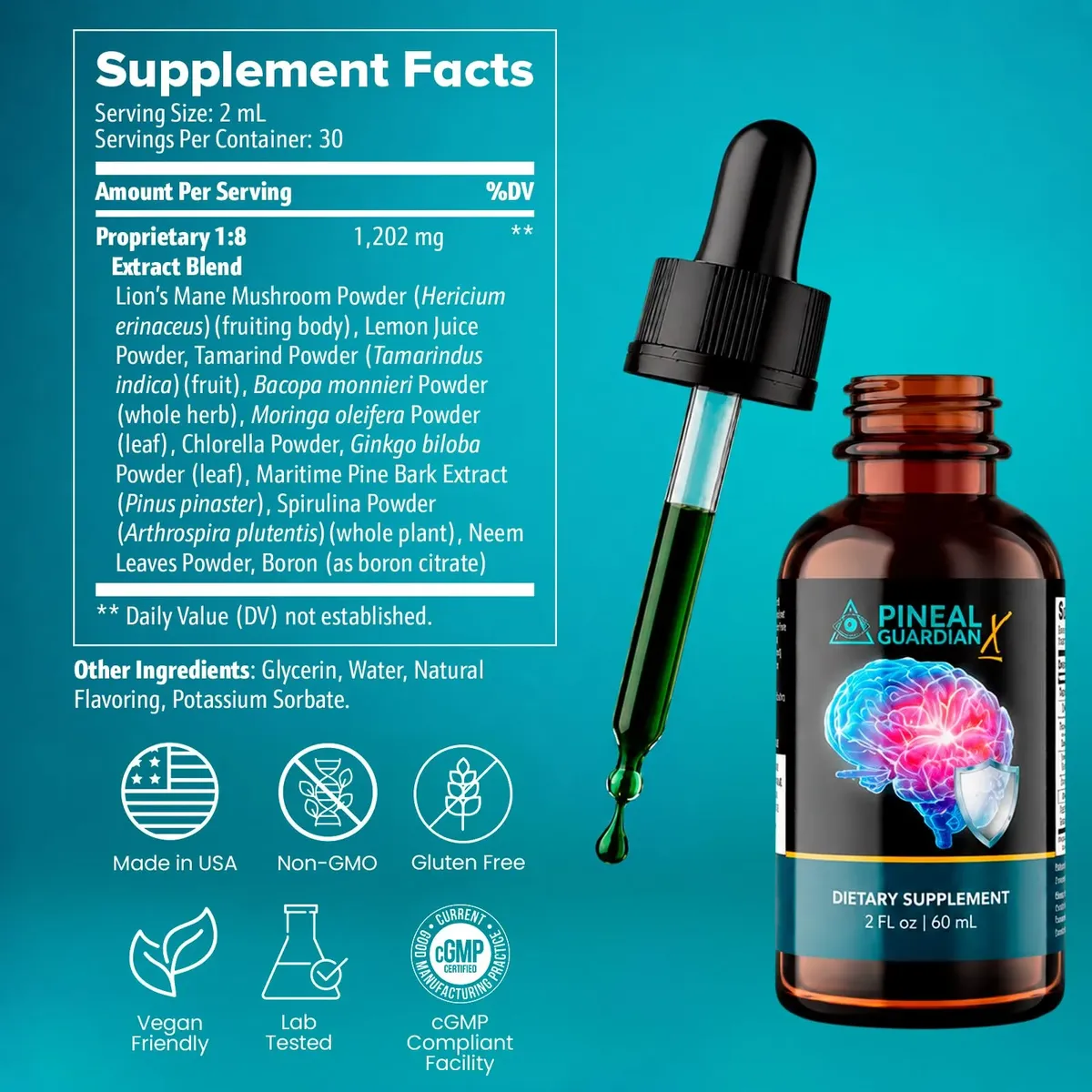 Pineal Guardian Supplement Facts Label
