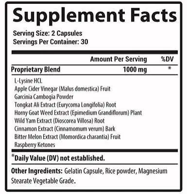 Venus Factor Official Supplement Facts Panel showing transparent ingredient dosages